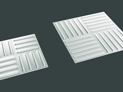 Textured Modern White Floor Tiles With Linear Grooves For Interior Spaces 3d model