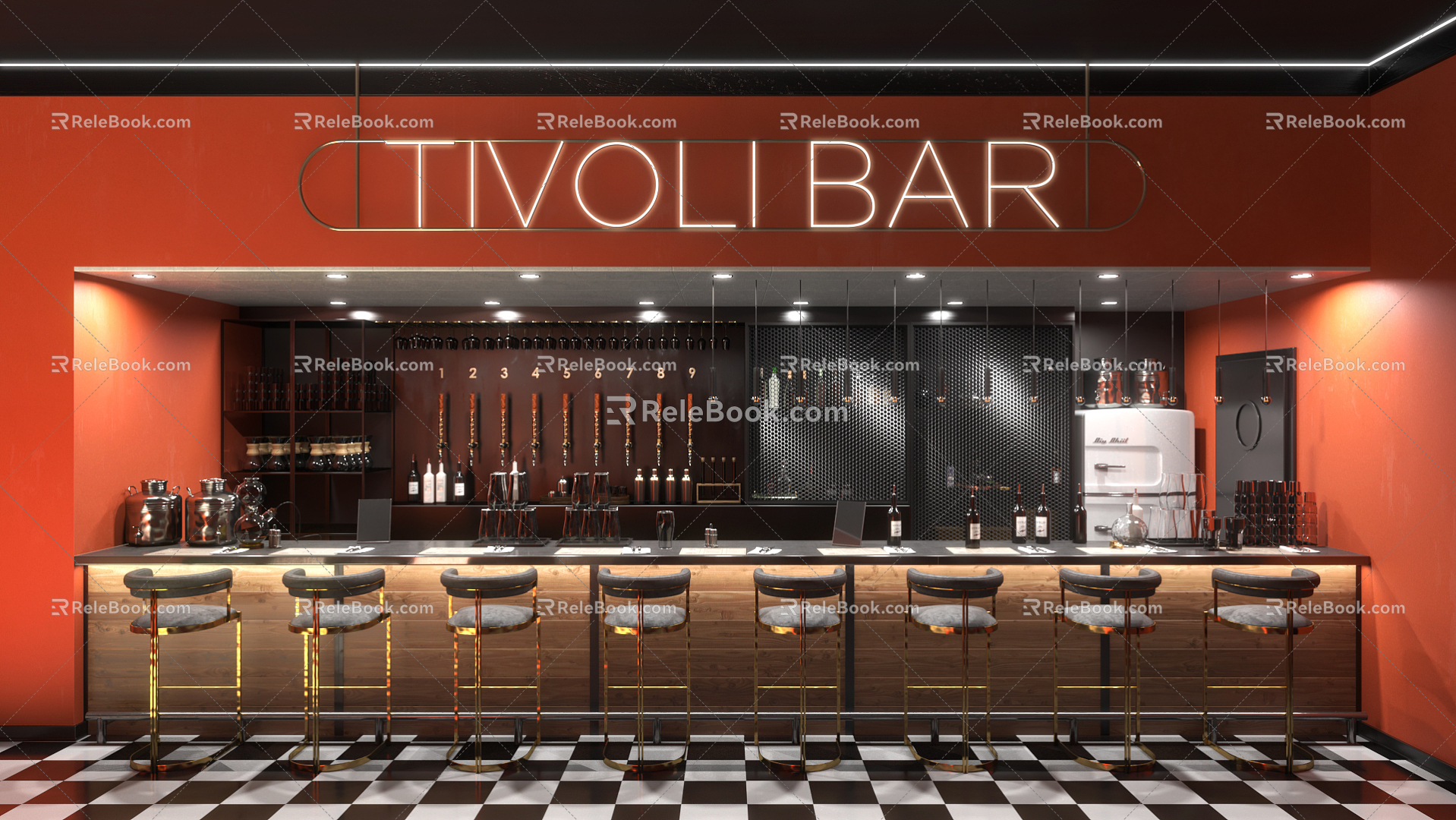 Modern Bar Counter 3d model