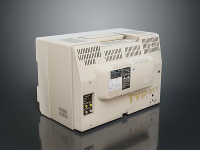 Beige TVP Computer Control Module With Cooling Vents And Interface Ports 3d model