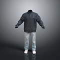 Casual Everyday Outfit With Black Jacket Blue Jeans And White Shoes