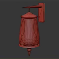 Fairy Character Enclosed in Decorative Hanging Lantern With Metal Frame and Stone Mount