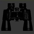 Stunning Scenic Mountain Landscape Observed Through Black Binoculars in Natural Outdoor Setting