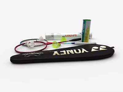 YONEX Badminton Sports Equipment Set With Rackets Shuttlecocks And Carry Bag 3d model