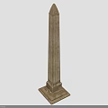 Tall Stone Obelisk Tower With Pointed Top And Square Base Textured Surface 3d model