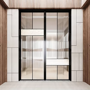 Modern sliding door glass sliding door 3d model
