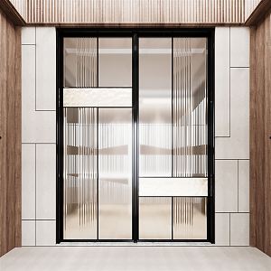 Modern sliding door glass sliding door 3d model