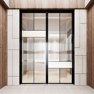 Modern sliding door glass sliding door 3d model