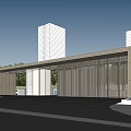 Modern Entrance Gate Design With Metal Structure Illuminated Lighting And Sculpture Decor