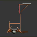 Orange Mobile Scissor Lift With Red Panel And Metal Frame Platform