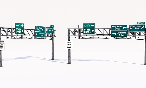 modern road sign road sign 3d model