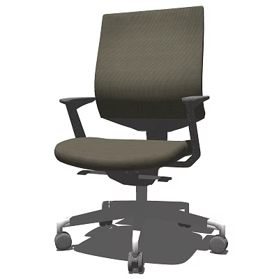 Adjustable Office Chair With Armrests Wheeled Base And Upholstered Seat Backrest 3d model