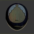 Stylish Modern Blue And Gold Shiny Helmet With Transparent Visor Design