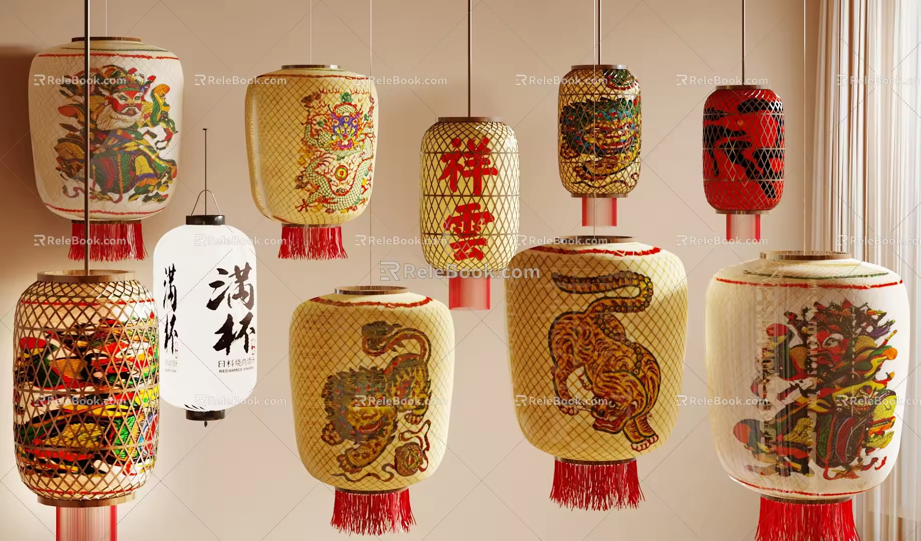 New Chinese Zen Lantern Chaoshan Custom Lantern Chinese Folk Custom Lantern National Wind Lantern National Tide Lantern New Chinese Lantern 3d model