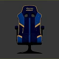 Blue and Yellow High Back Office Chair With Ergonomic Design And Swivel Base