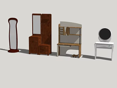 Various Stylish Dressers Including Wooden White With Mirror And Shelf Designs 3d model
