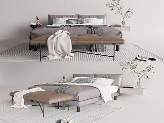 Modern Double Bed 3d model