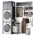 Modern Laundry Room Storage Design With Wall Cabinets And Shelving Units