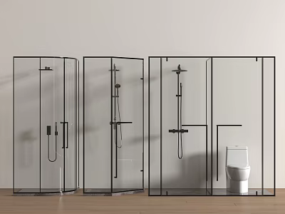 Very Narrow Shower Room Shower Door Very Narrow Glass Door Swing Door Swing Door Shower Toilet Bathroom Supplies 3d model