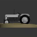 Functional Silver Tractor Model With Orange Seat Black Wheels And Headlights On Display Platform