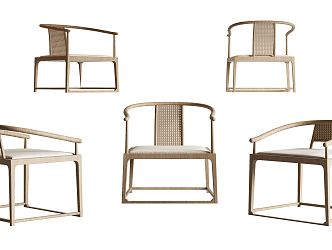 New Chinese-style armchair single chair 3d model