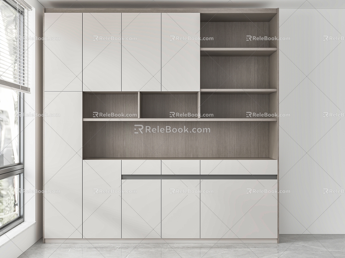 Wardrobe Cabinet Bookcase File Cabinet 3d model