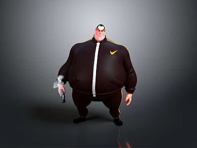 Comfortable Black Yellow Striped Nike Logo Tracksuit And Small Spray Bottle Daily Use Items 3d model