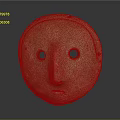 Traditional Decorative Stone Facial Mask with Handcrafted Rough Texture as Ethnic Clothing Accessory