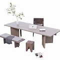 New Chinese-style Desk Computer Desk 3d model