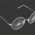 Stylish Golden Round Eyeglasses With Decorative Frame And Clear Lenses