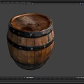 Vintage Wooden Barrel Crafted With Natural Stone And Solid Wood Details