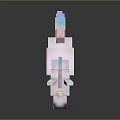 3D Pixelated Pink Unicorn Doll With Block Style Rainbow Mane Tail