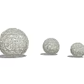 Three Modern Woven Wire Sphere Decorative Lights with Stylish Sizes for Home 3d model