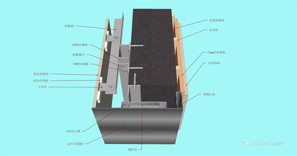 Detailed Sectional View Of Hardware Tools Structural Components With Metal Fixings Connectors And Support Parts 3d model 