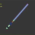 Blue Lightsaber With Black Silver Handle And Glowing Blue Blade