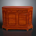 Elegant Traditional Wooden Cabinet With Carved Details Two Drawers And Doors