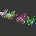 Four White Off Road Vehicles With Large Tires And Modern Sporty Design
