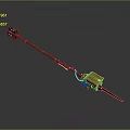Heavy Duty Industrial Mixing Tool With Long Rod And Orange Motor Component