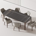 Modern Dining Table and Chair 3d model