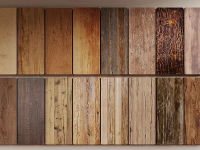 Stone Wood Wooden Panels Featuring Various Natural Textures And Different Grain Types For Interior Use 3d model