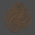 Modern Abstract Wall Decor With Golden Spiral Lines On Black Background