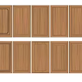 Wooden Wardrobe Doors with Various Panel Designs and Natural Grain Patterns 3d model