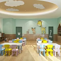 Nordic Classroom Kindergarten Classroom 3d model