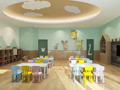 Nordic Classroom Kindergarten Classroom 3d model