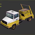 Yellow And White Mercedes Functional Garbage Truck With Open Bed And Waste