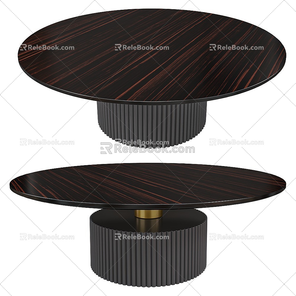 SHORT Round Dining Table 3d model