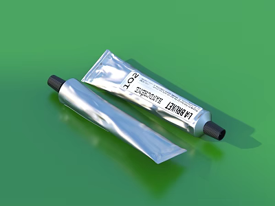 Durable Silver Plastic Squeeze Tubes For Household Daily Living Essentials And Toiletries 3d model
