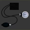 Manual Blood Pressure Monitor With Blue Cuff Inflation Bulb And Dial Gauge