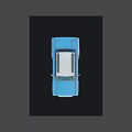 Blue Compact Pickup Truck 3D Model With Headlights Silver Roof And Black Wheels