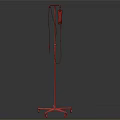 Medical IV Stand With Metal Frame Mobile Wheels And Red Infusion Bag