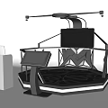 VR Experience Setup With Interactive Platform Display Screen And Control Panel 3d model